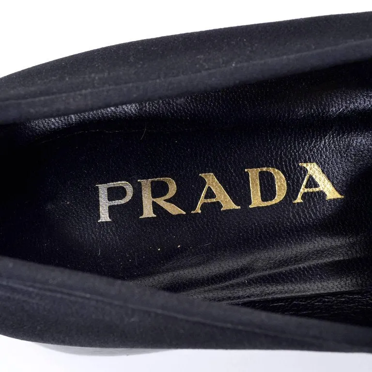 1990's Prada Vintage Black Fabric Loafers Size 38