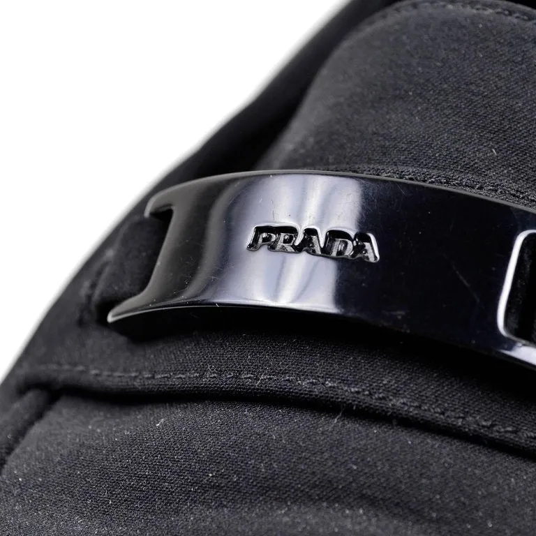 1990's Prada Vintage Black Fabric Loafers Size 38