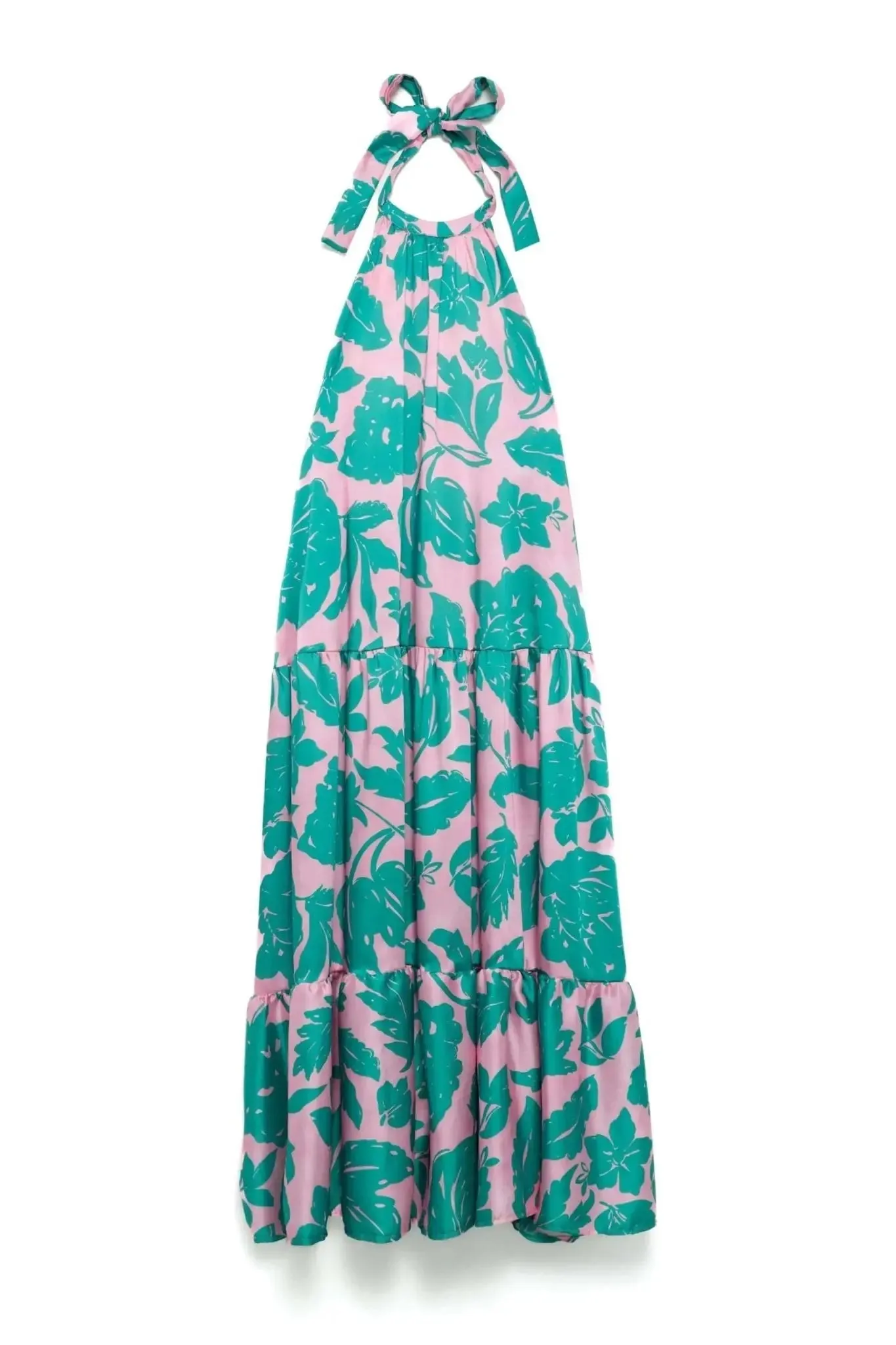 Alessandra Floral Satin Silk Backless Maxi Dress