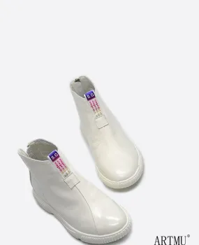 ARTMU ZIP FRONT LEATHER ANKLE BOOTS
