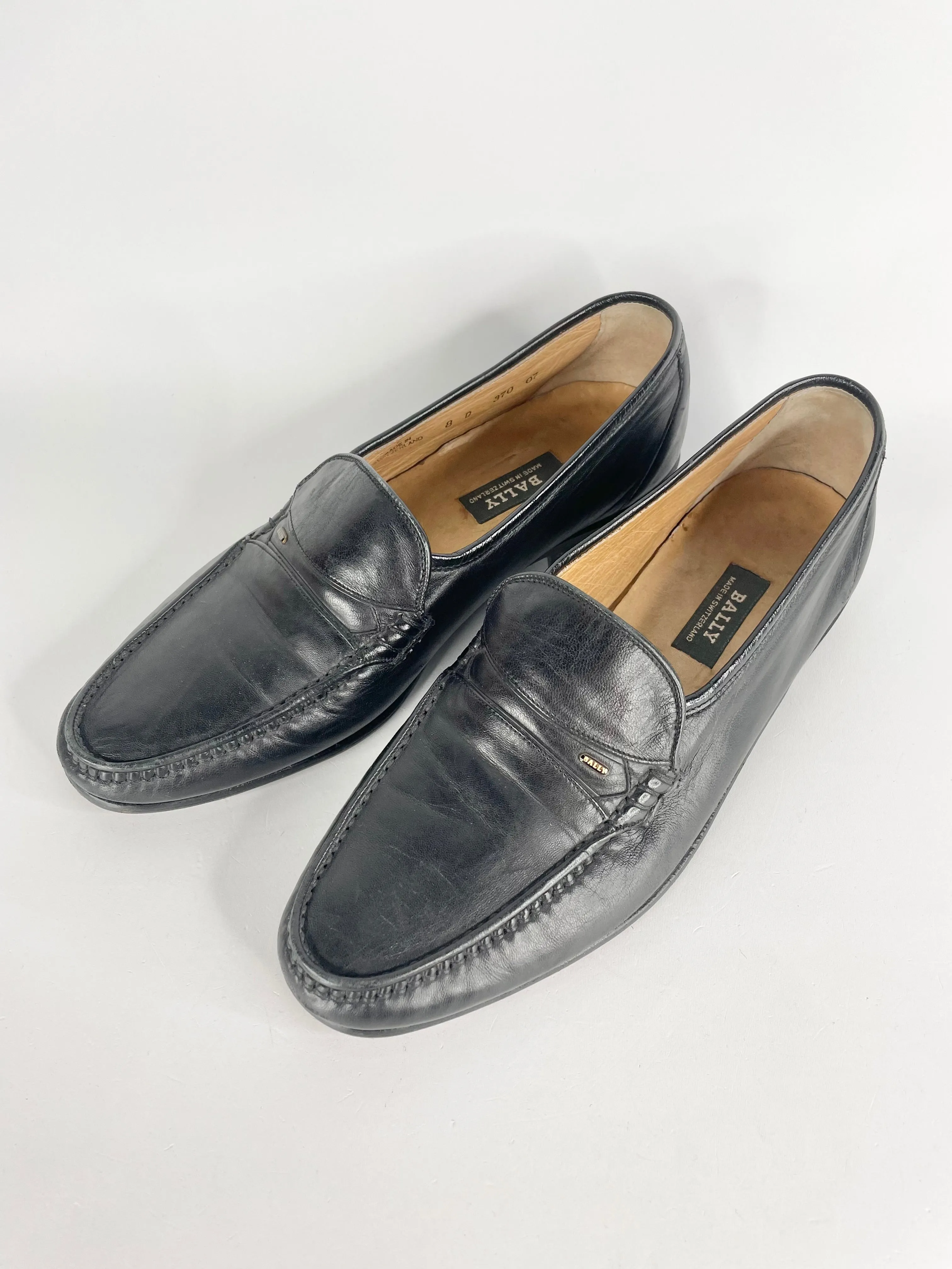 Bally Parawet Black Leather Loafers - 8 D