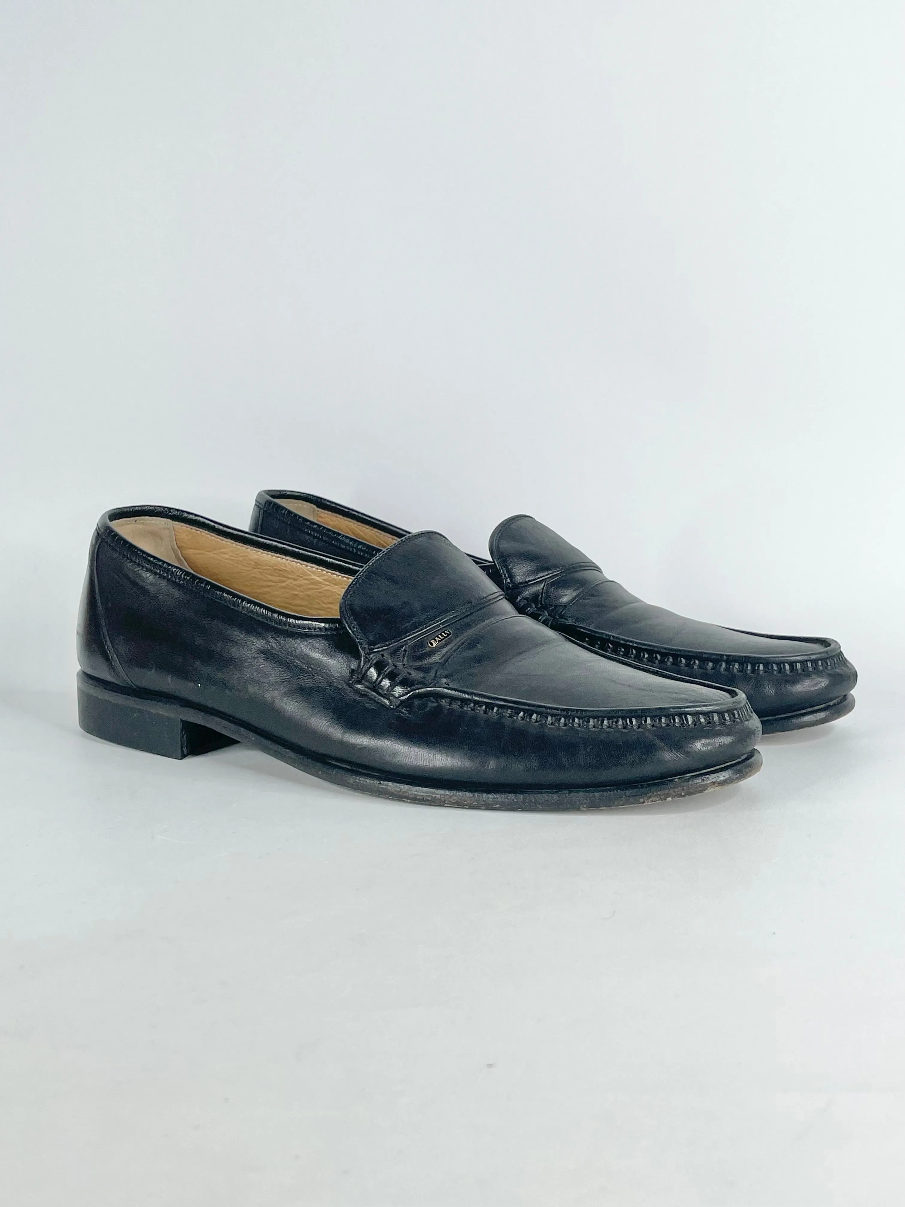 Bally Parawet Black Leather Loafers - 8 D