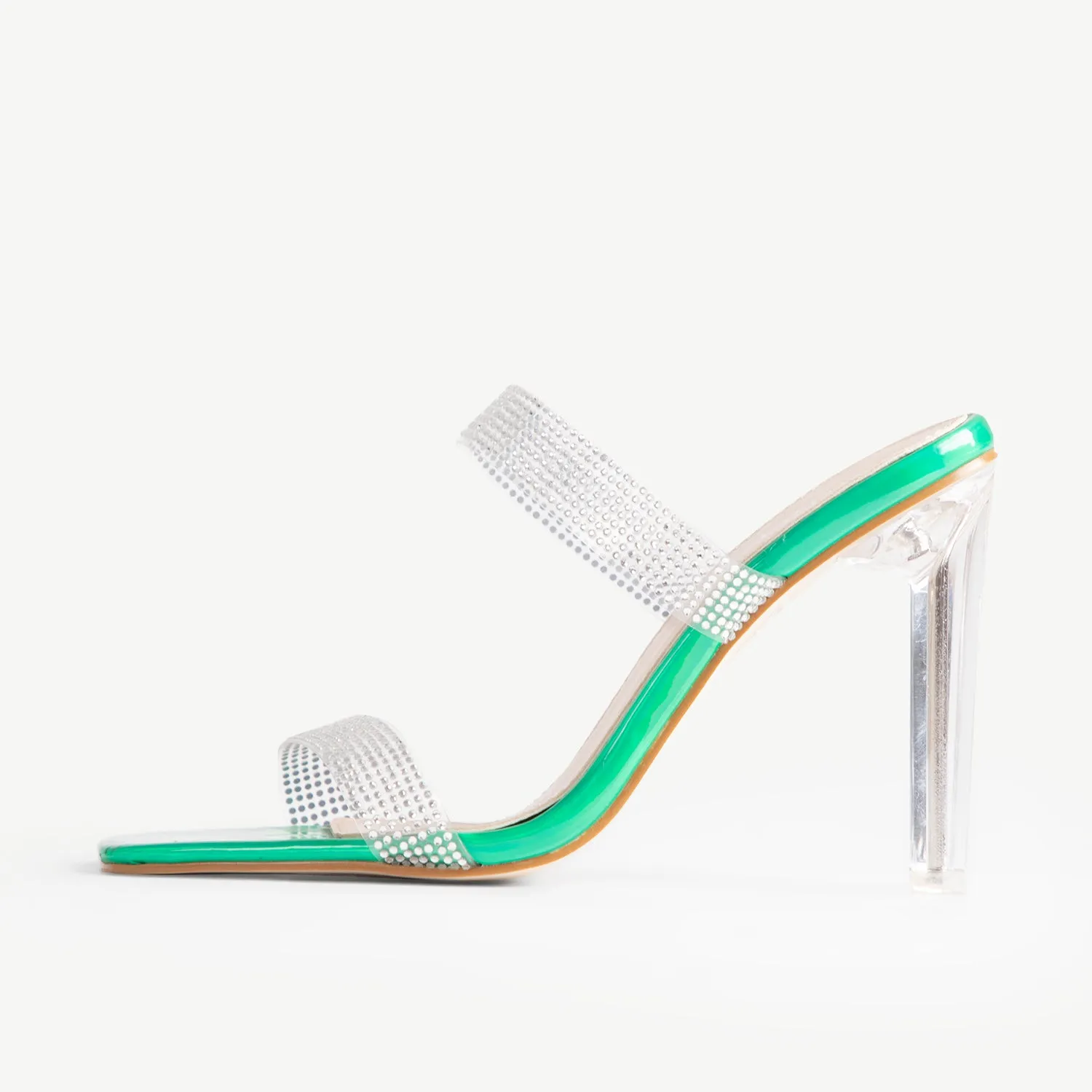 BEBO Ovee Heeled Mule in Green