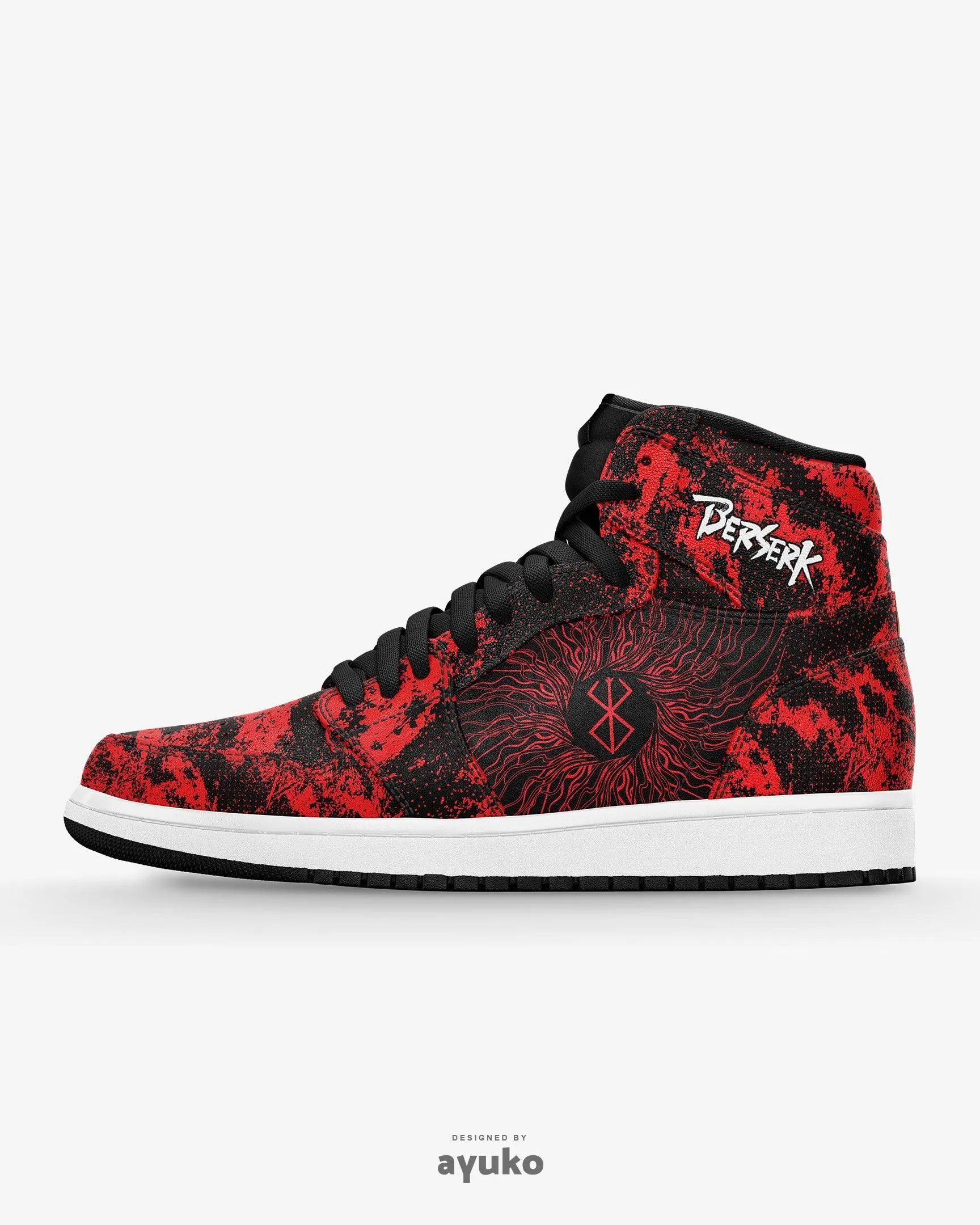 Berserk Blood Splatter Air JD1 Mid Anime Shoes