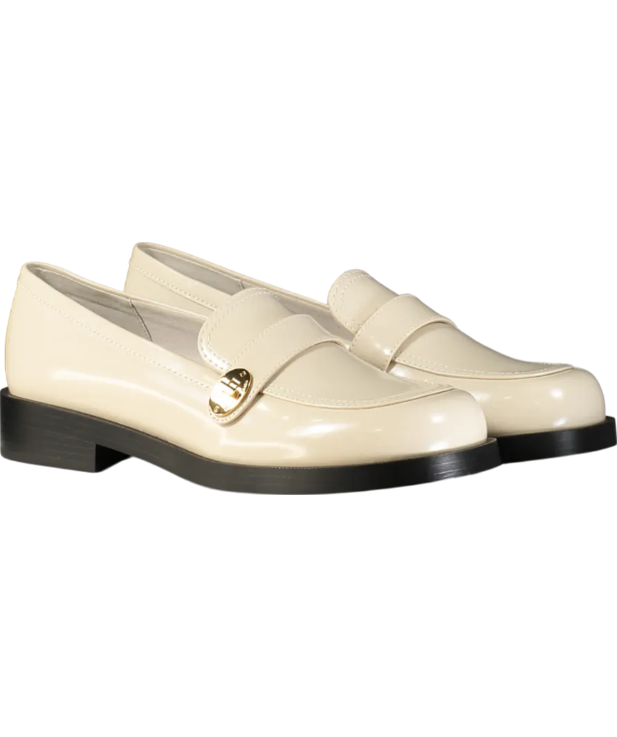 Charles & Keith Cream Hettie Metallic Buckle Strap Loafers UK 6 EU 39 👠