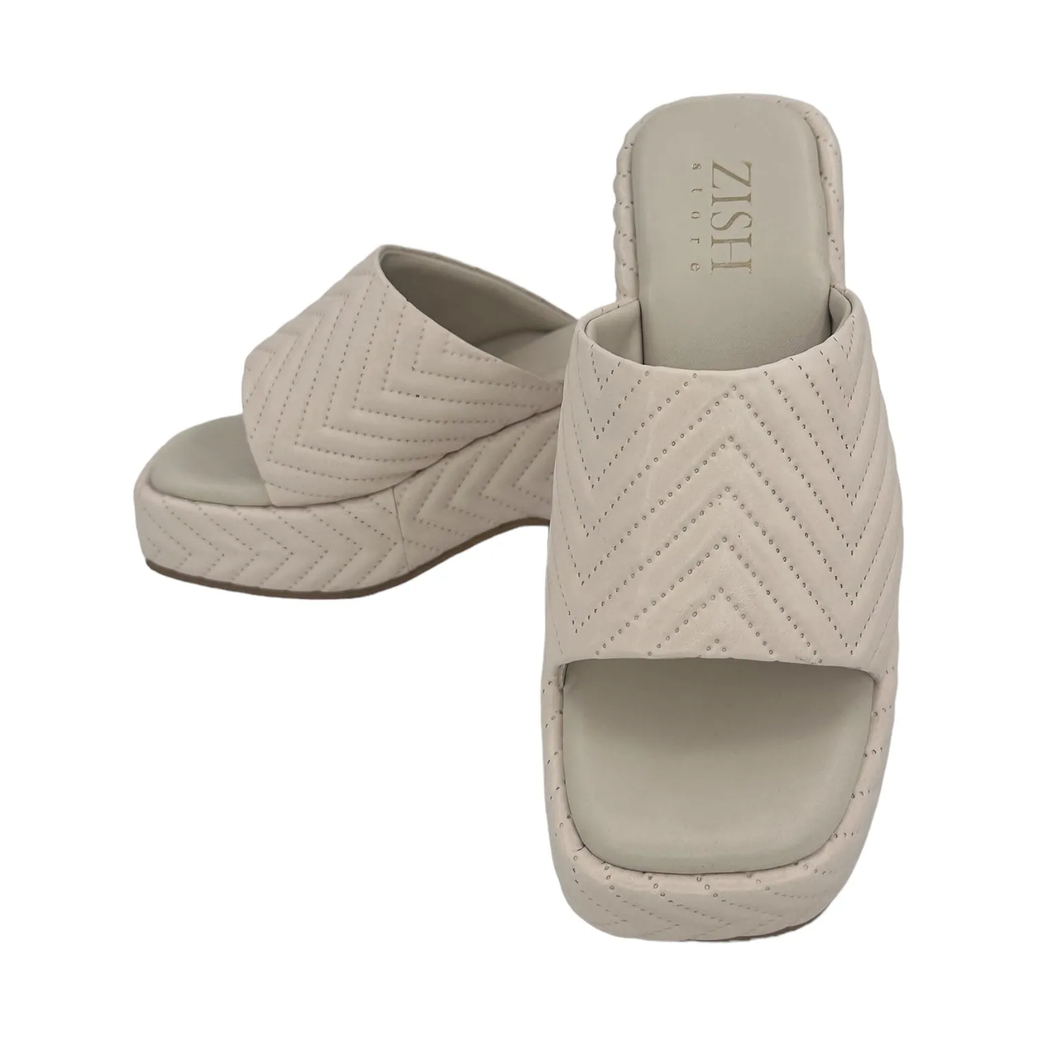 Cream  Zig Zag Slides