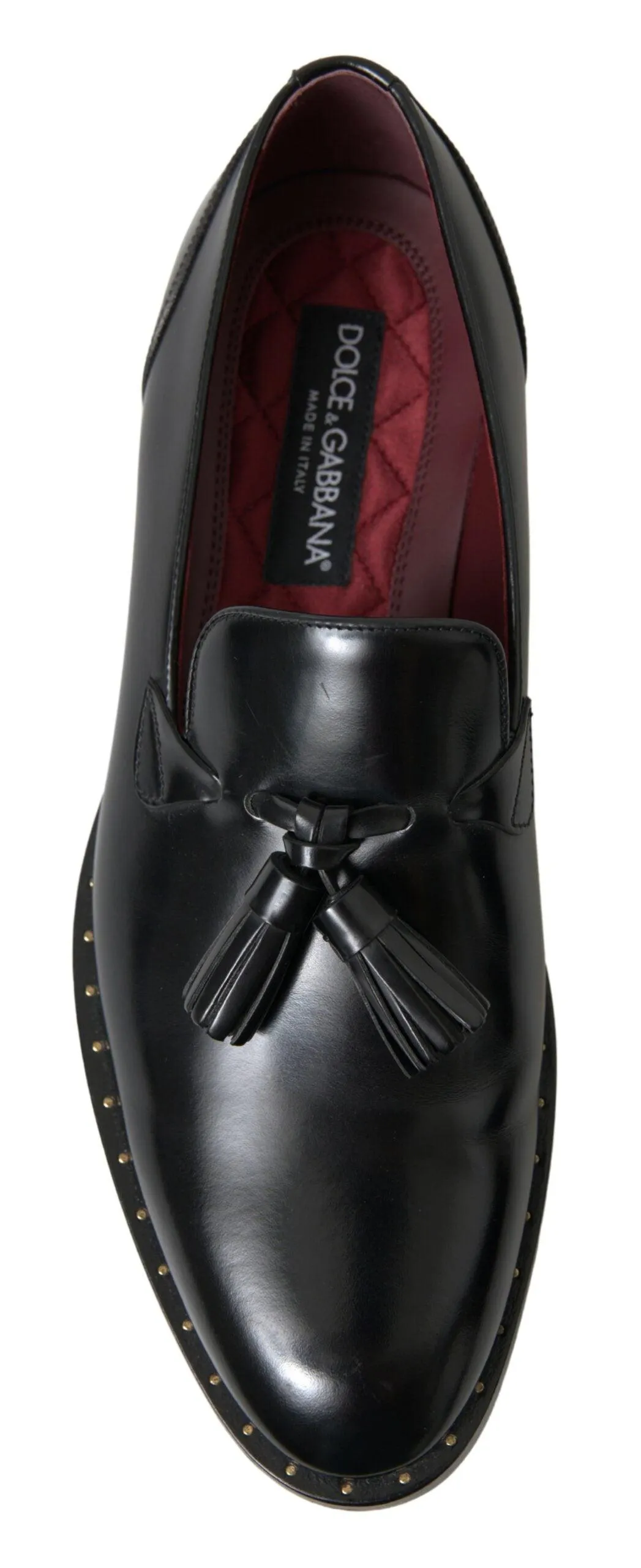 Dolce & Gabbana Black Leather Loafers Tassel  Shoes