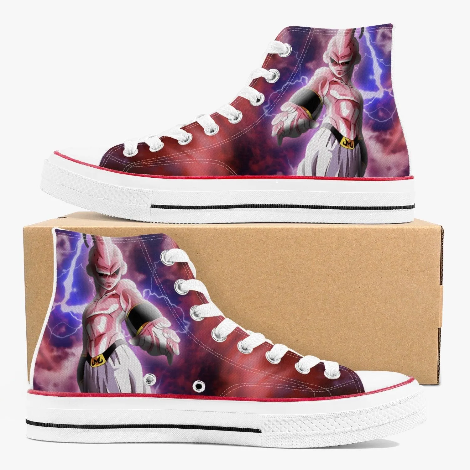 Dragonball Z Majin Buu A-Star High White Anime Shoes