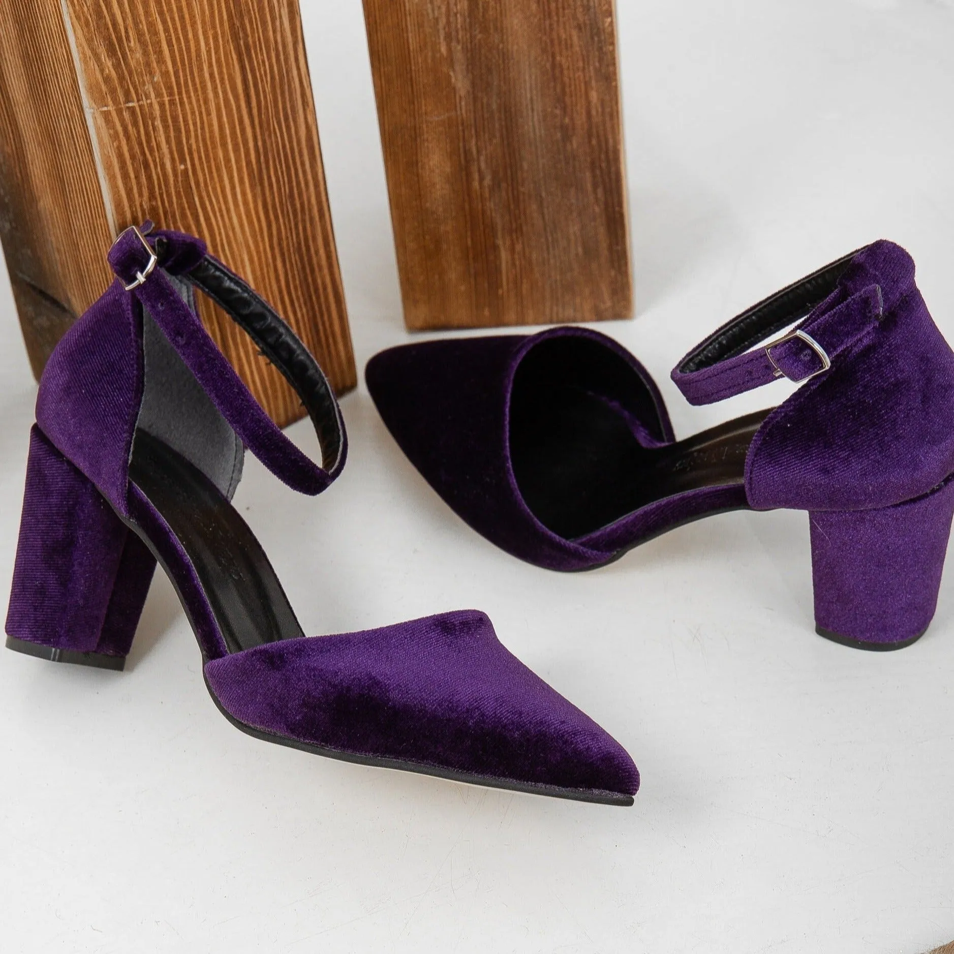 Gisele - Purple Velvet Bridal Heels