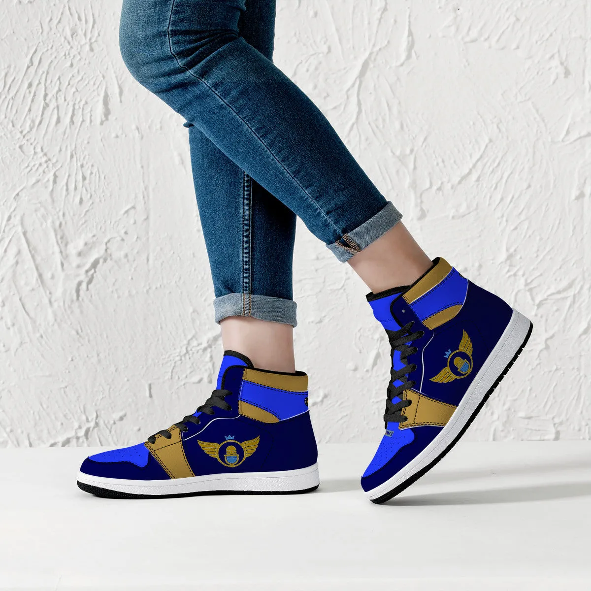 Gold Series - Blue and Gold | High Top Customized | Shoe Zero