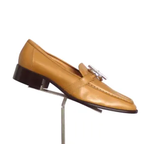 HERMES- Brown Paris Toggle Loafers, Size 38.5