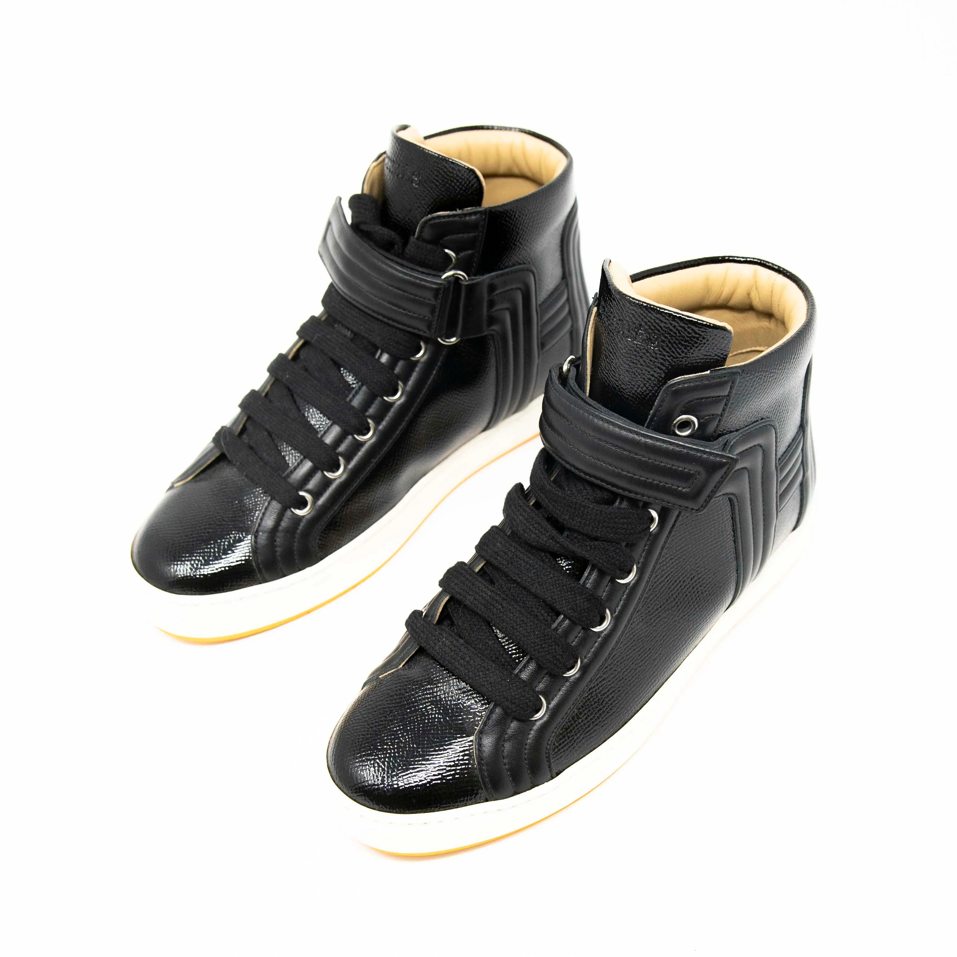 Hermes Noir Lions High-Top Sneakers 36.5