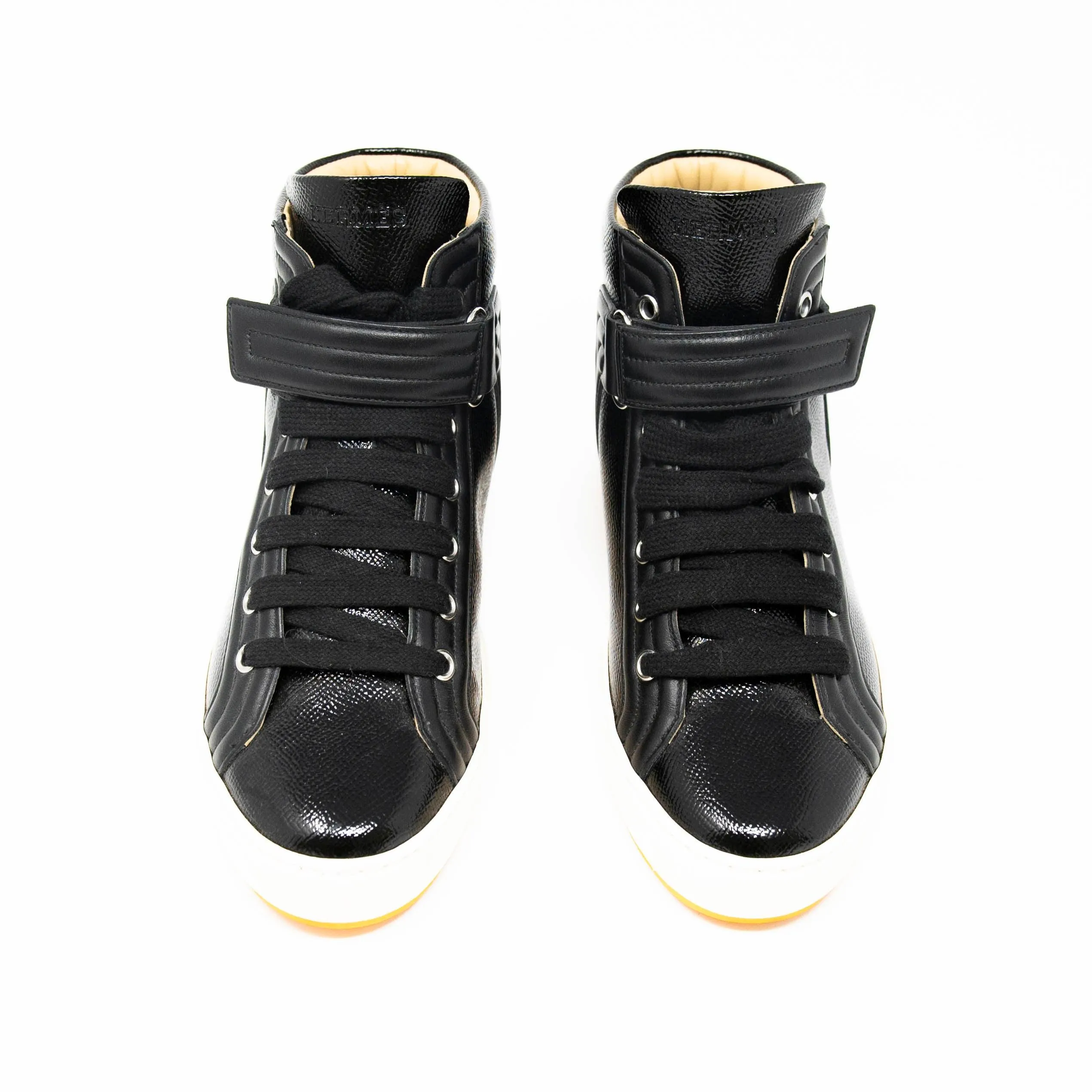 Hermes Noir Lions High-Top Sneakers 36.5