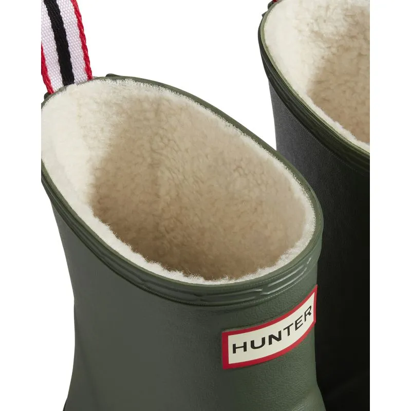 Hunter Play Short Shearling Insulated Ladies Wellington Boot - Flexing Green/White