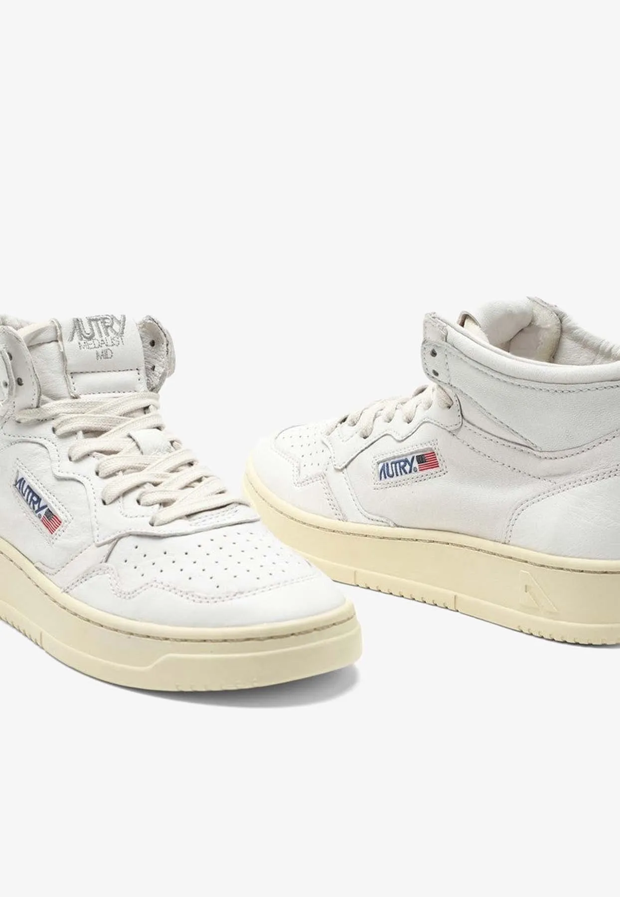 Leather High-Top Sneakers