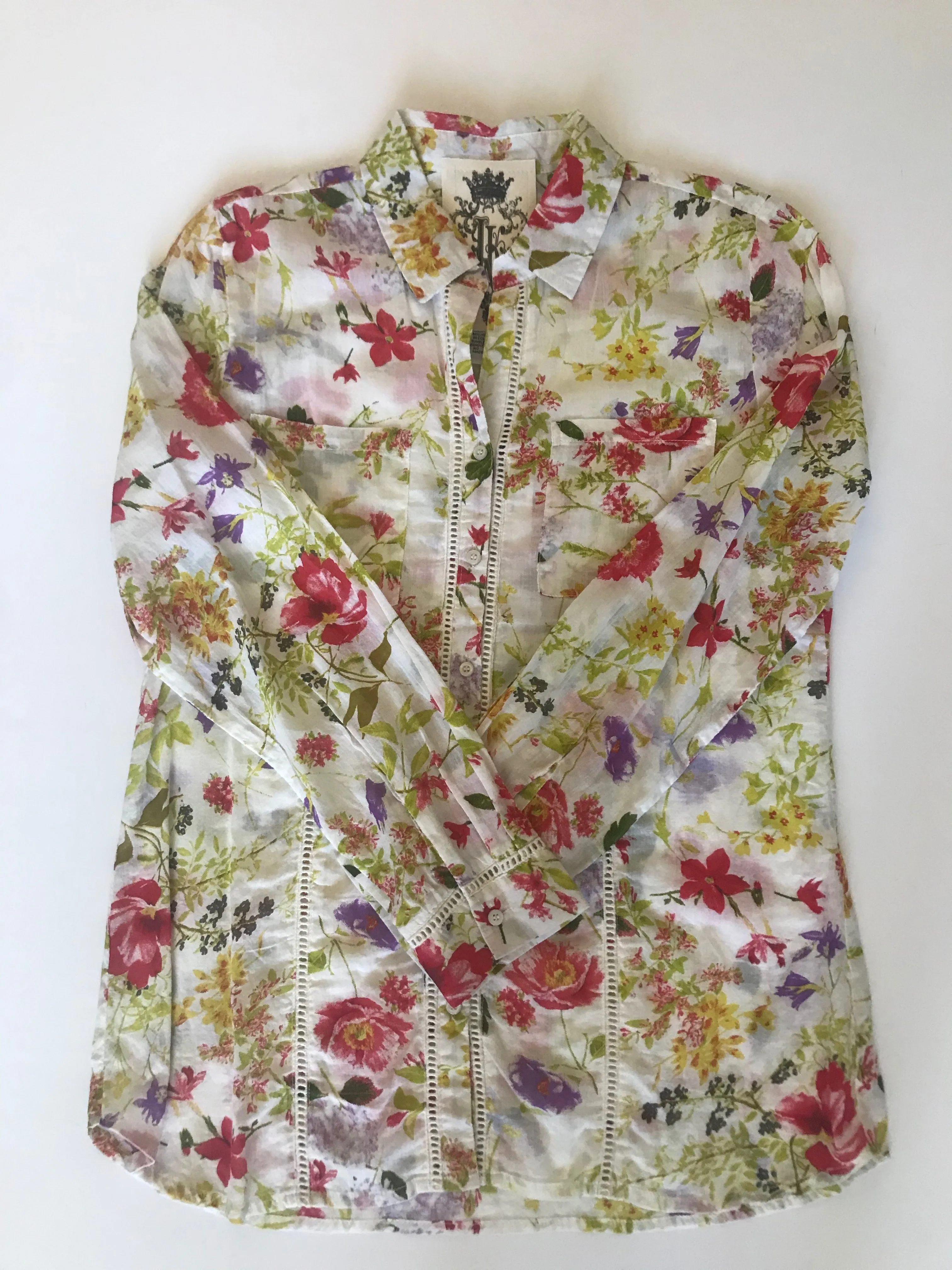 Lightweight Cotton Printed Botton Down Top