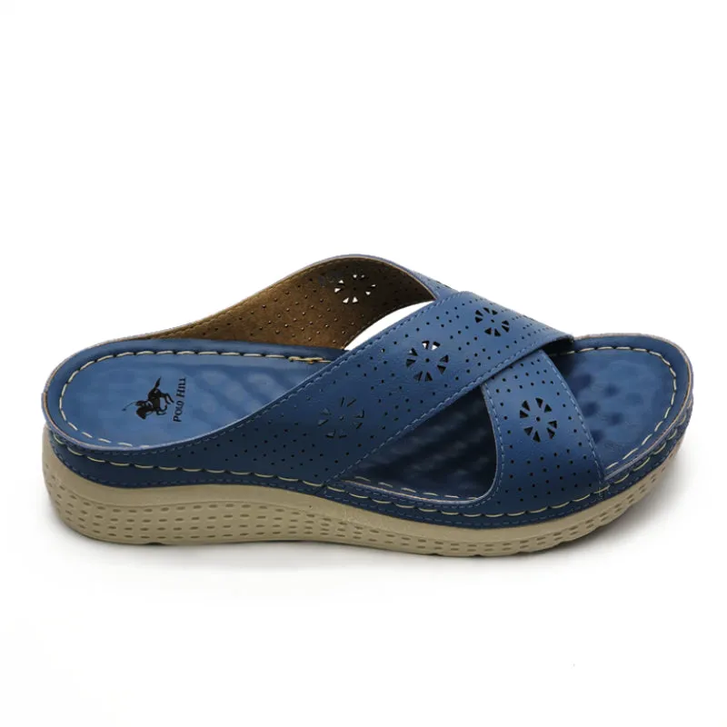 Lightweight Cross Strap Wedge Sandals