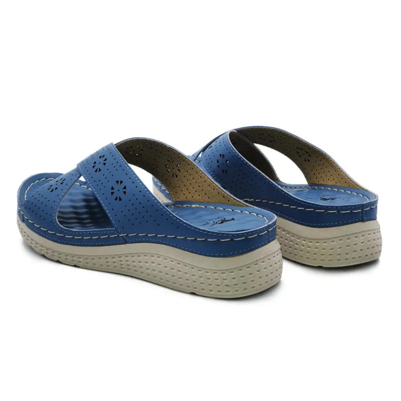 Lightweight Cross Strap Wedge Sandals