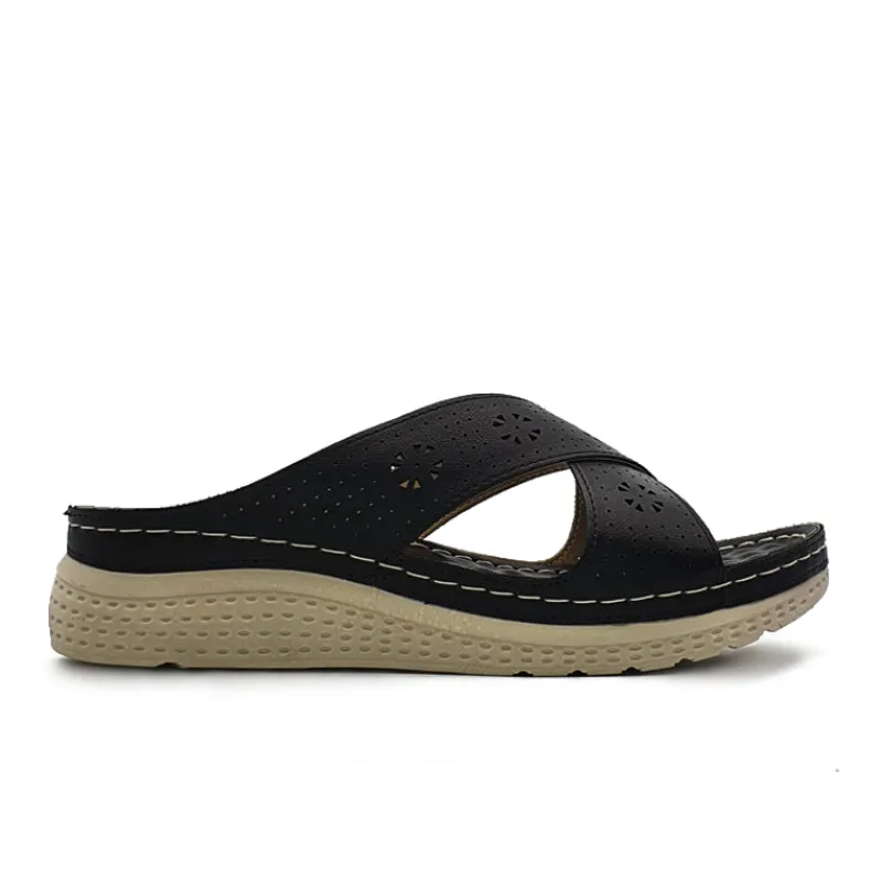 Lightweight Cross Strap Wedge Sandals