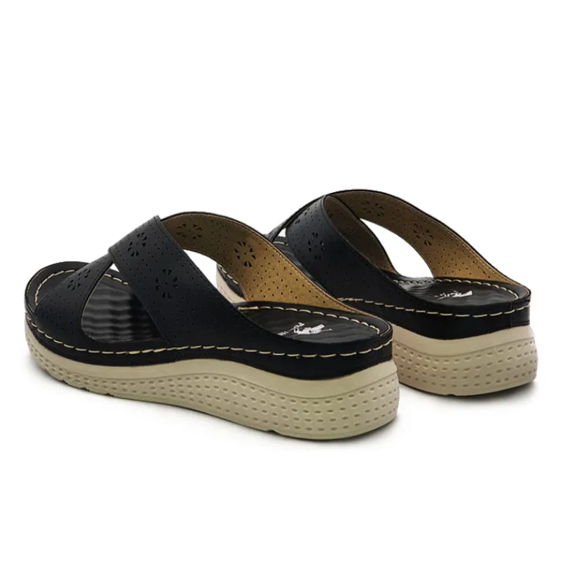 Lightweight Cross Strap Wedge Sandals