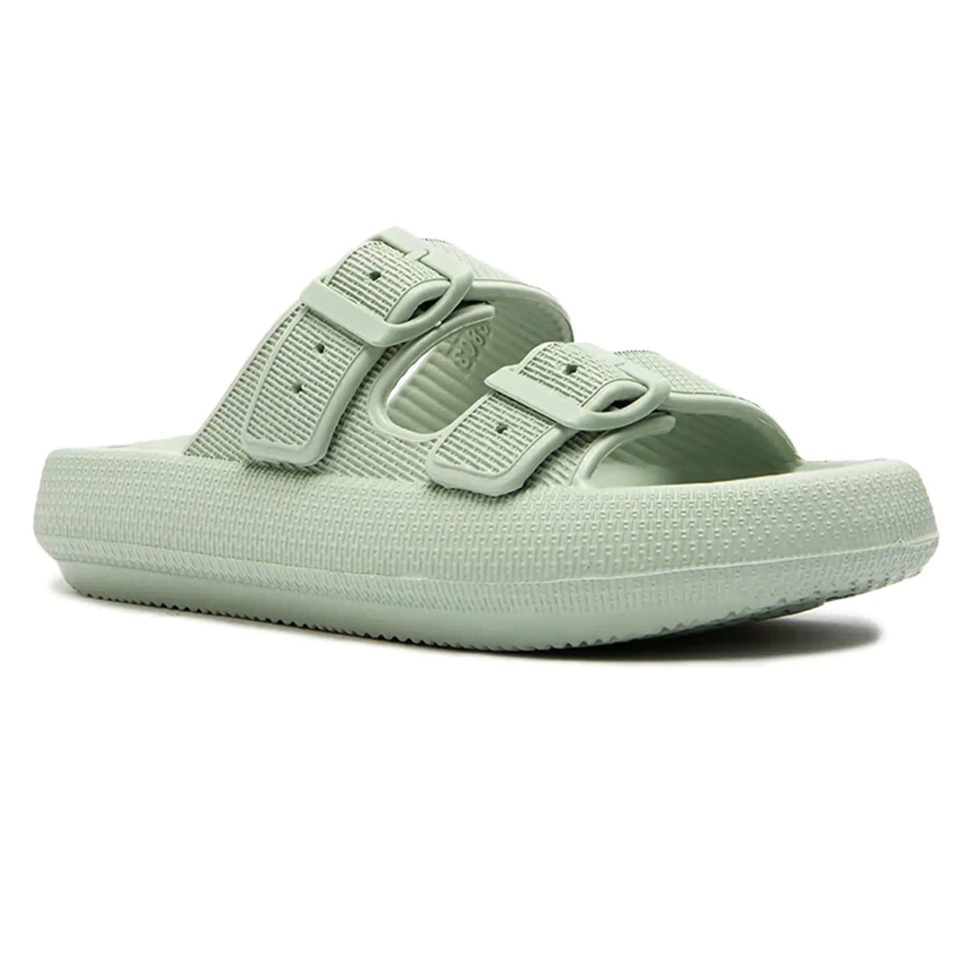 Lightweight EVA Platform Sandals Double Straps Lime
