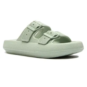 Lightweight EVA Platform Sandals Double Straps Lime