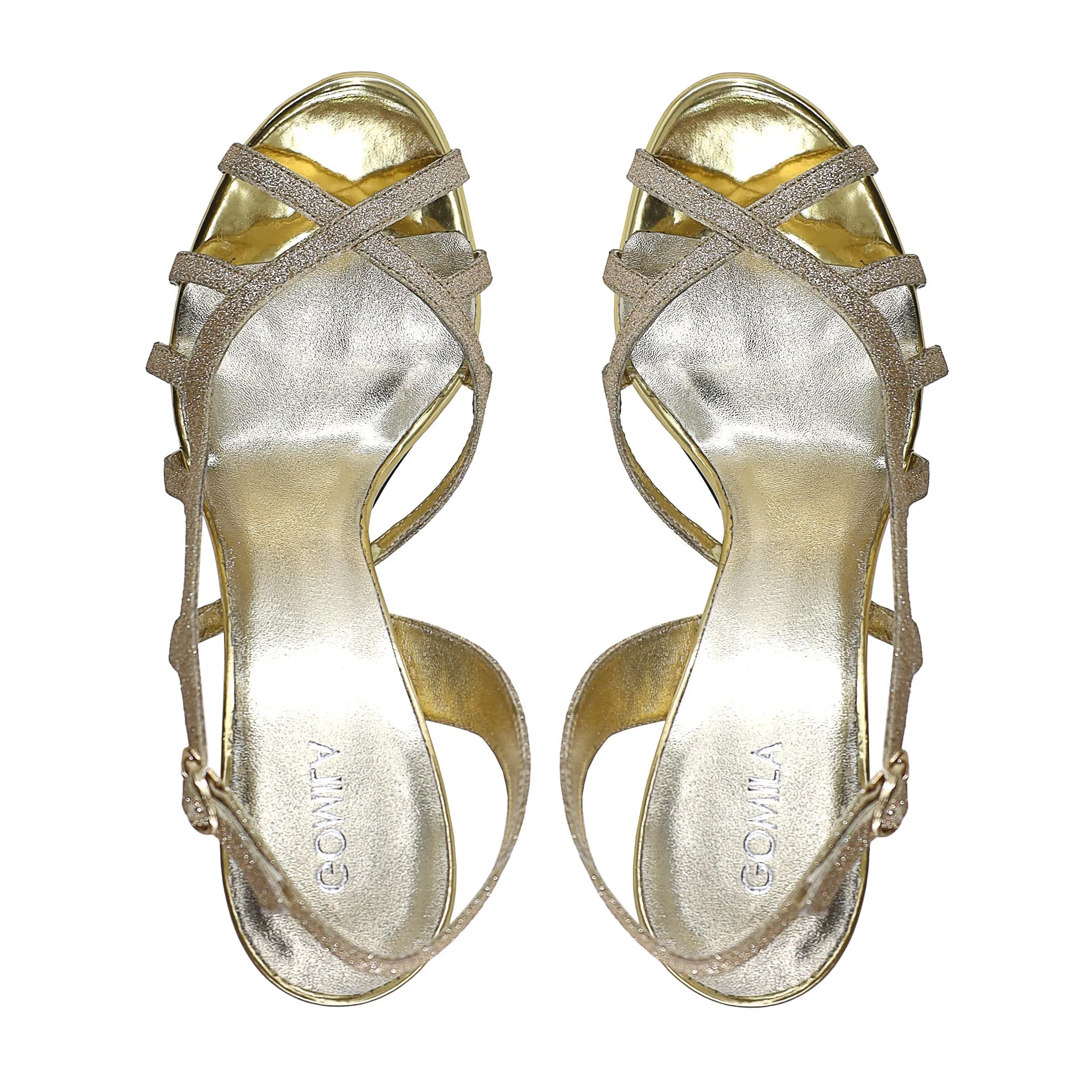 Lily - Women's Golden Strapped Heels