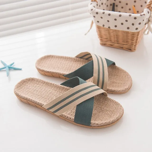 Linen Beach non-slip slippers