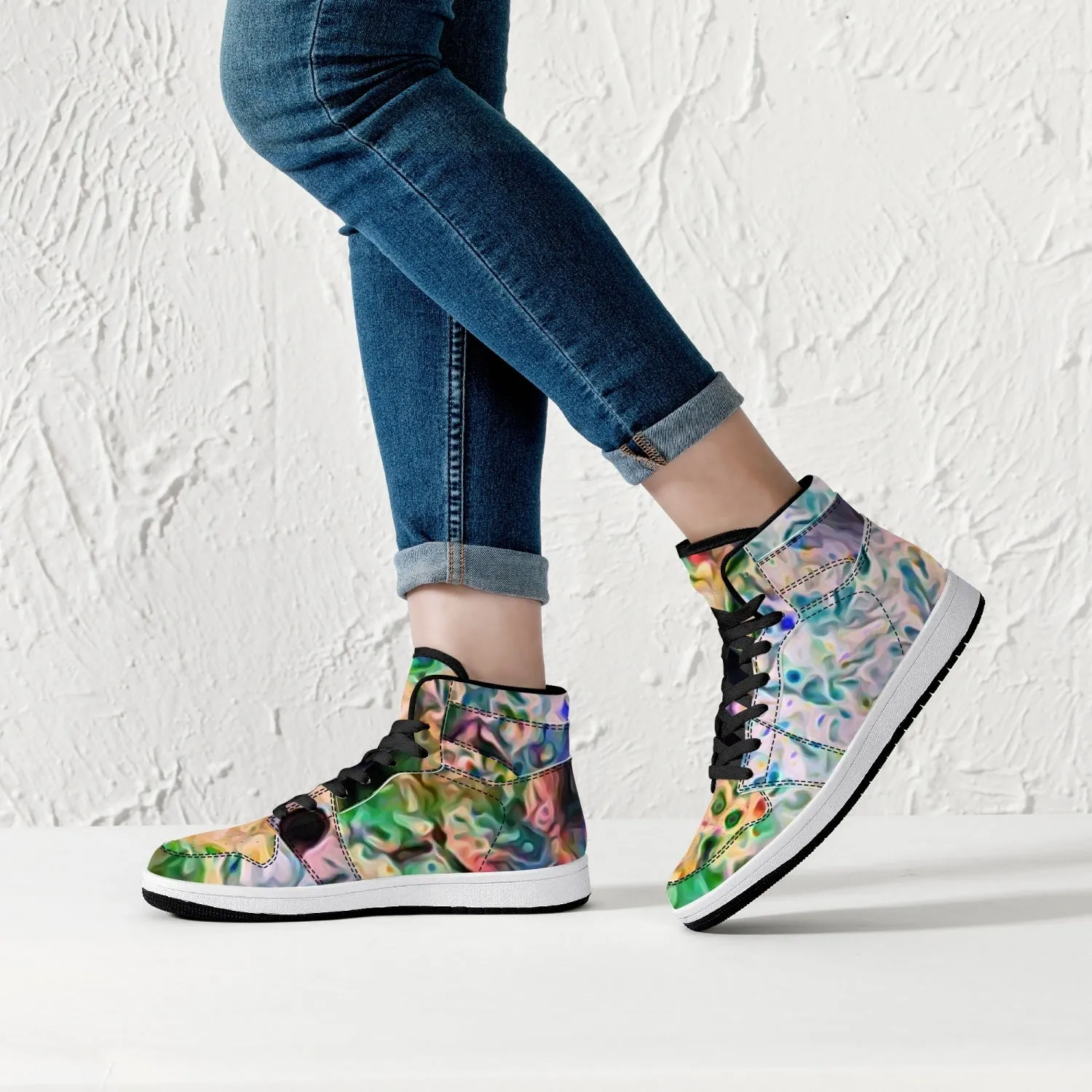 Lurian Wobble Psychedelic Split-Style High-Top Sneakers