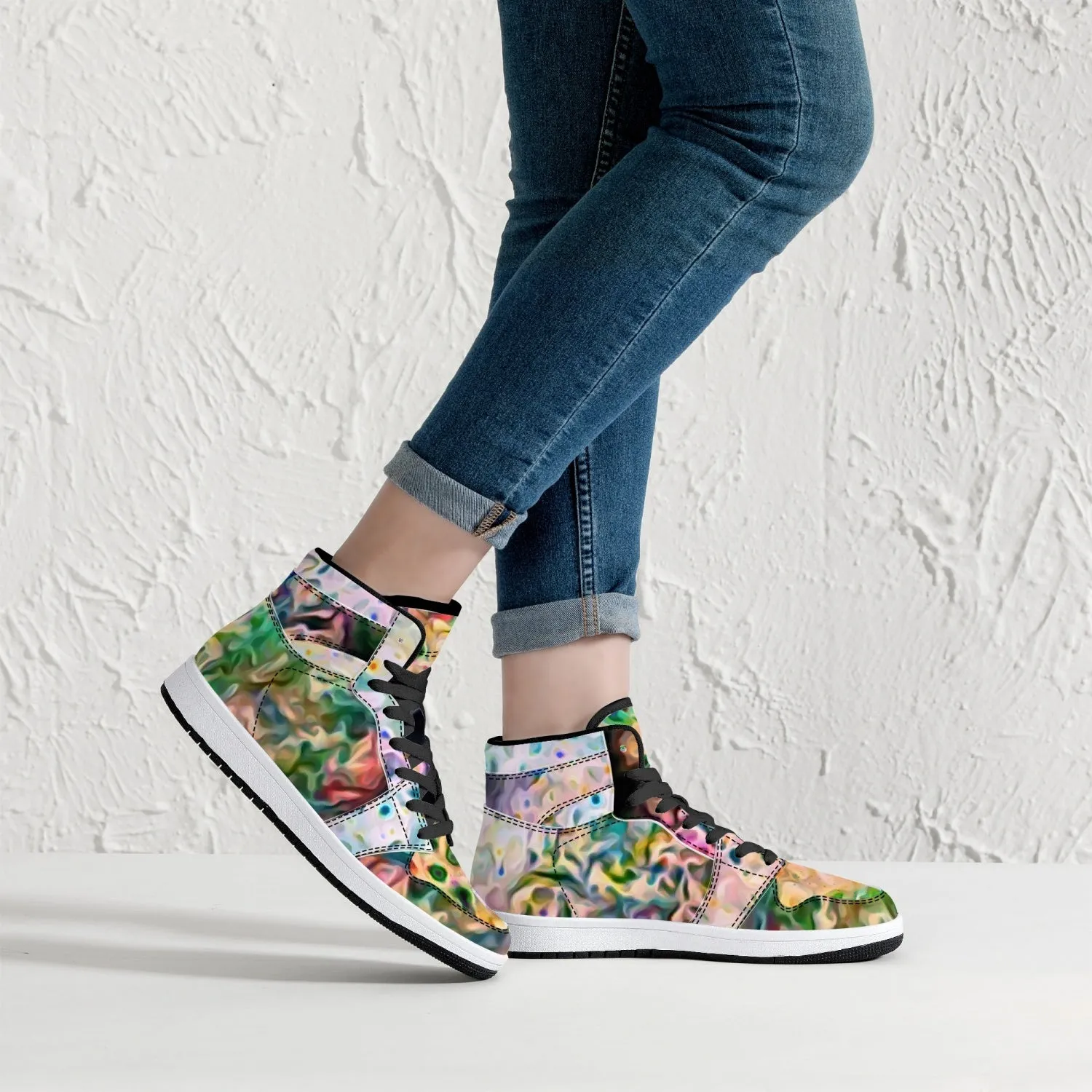 Lurian Wobble Psychedelic Split-Style High-Top Sneakers