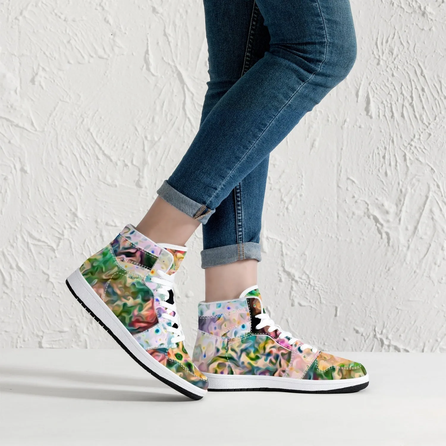 Lurian Wobble Psychedelic Split-Style High-Top Sneakers