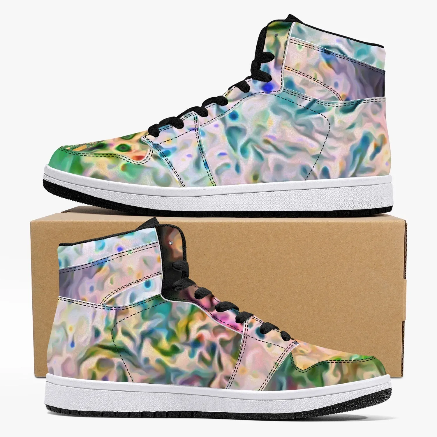 Lurian Wobble Psychedelic Split-Style High-Top Sneakers