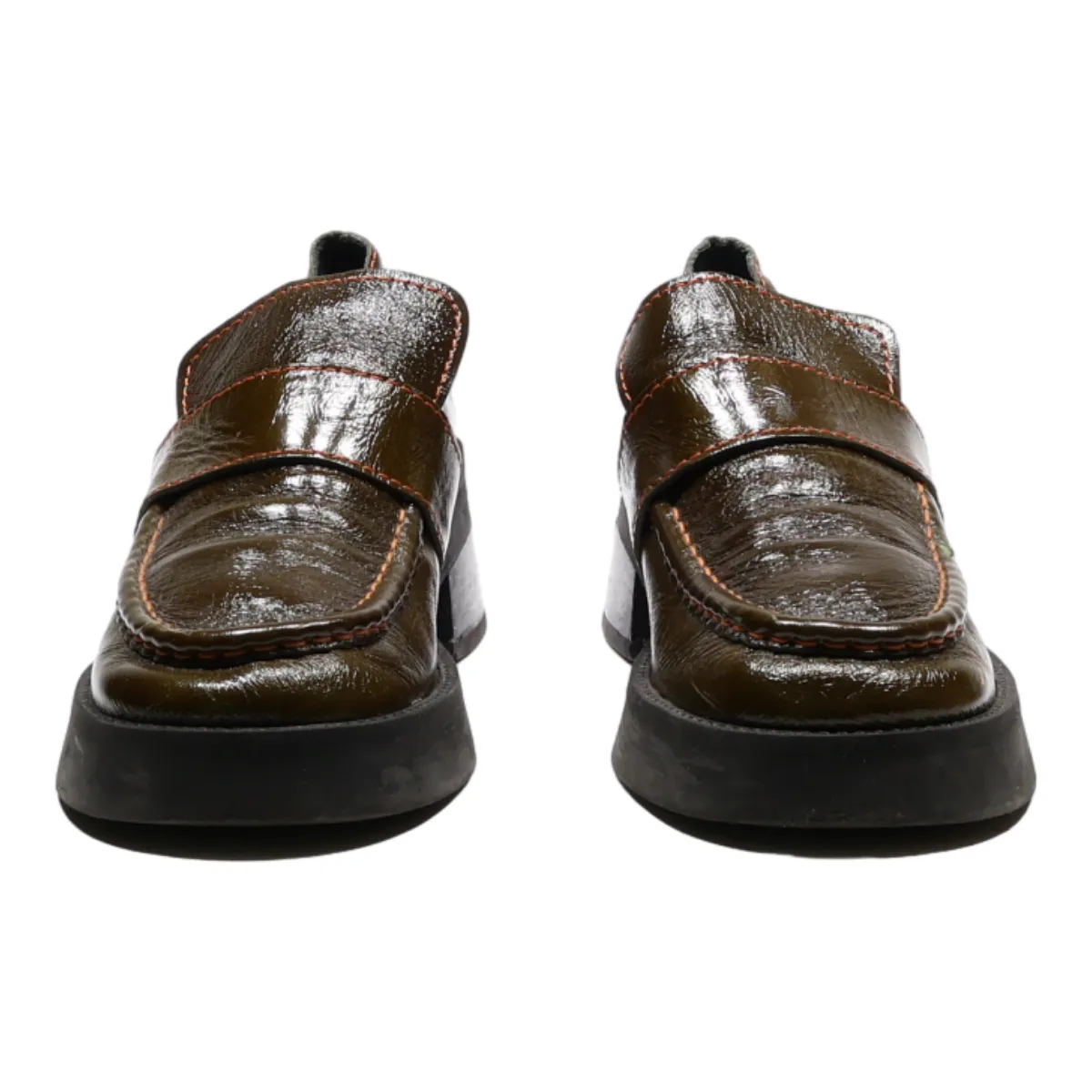 MIISTA Loafers Platform Shoes Brown Synthetic Womens UK 7