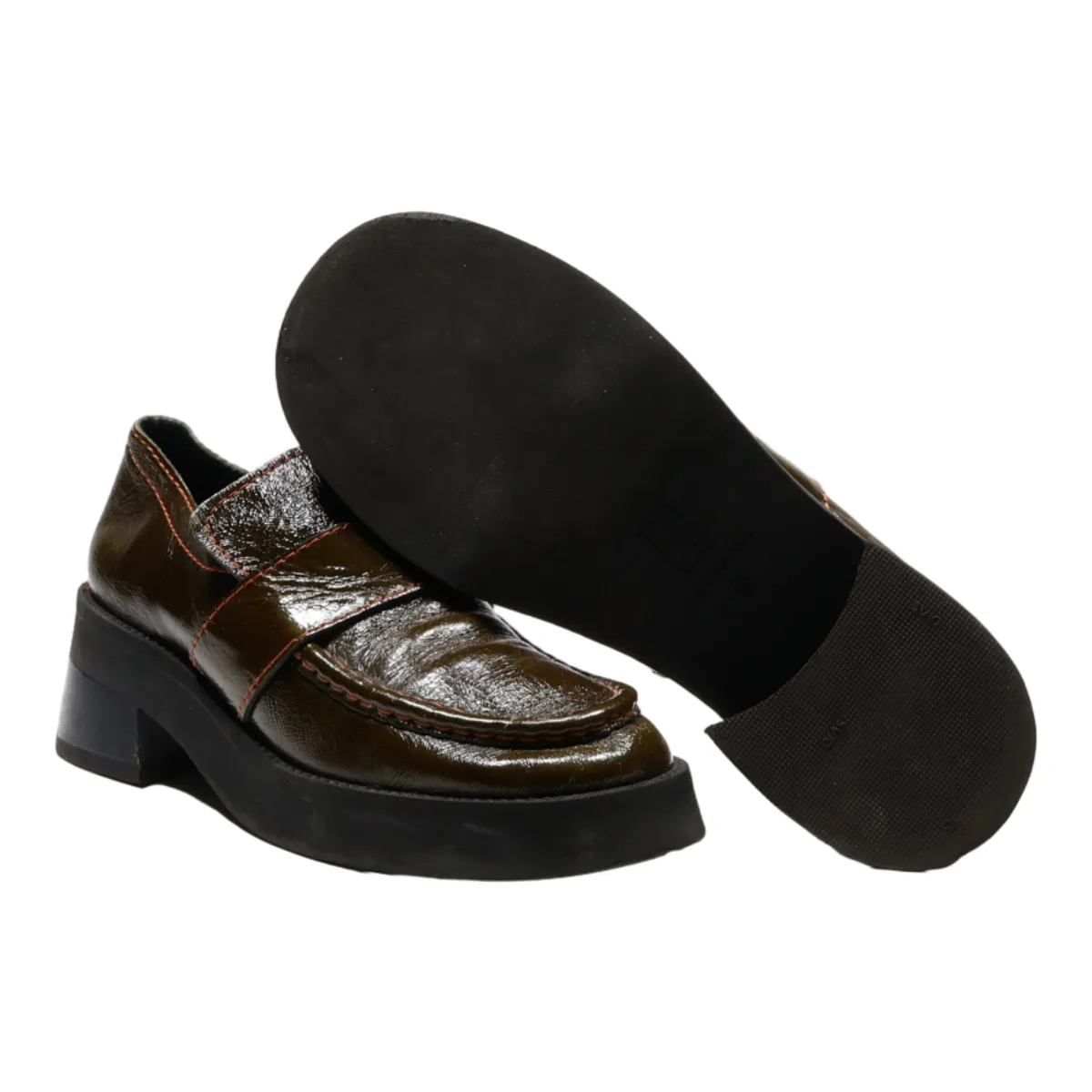 MIISTA Loafers Platform Shoes Brown Synthetic Womens UK 7