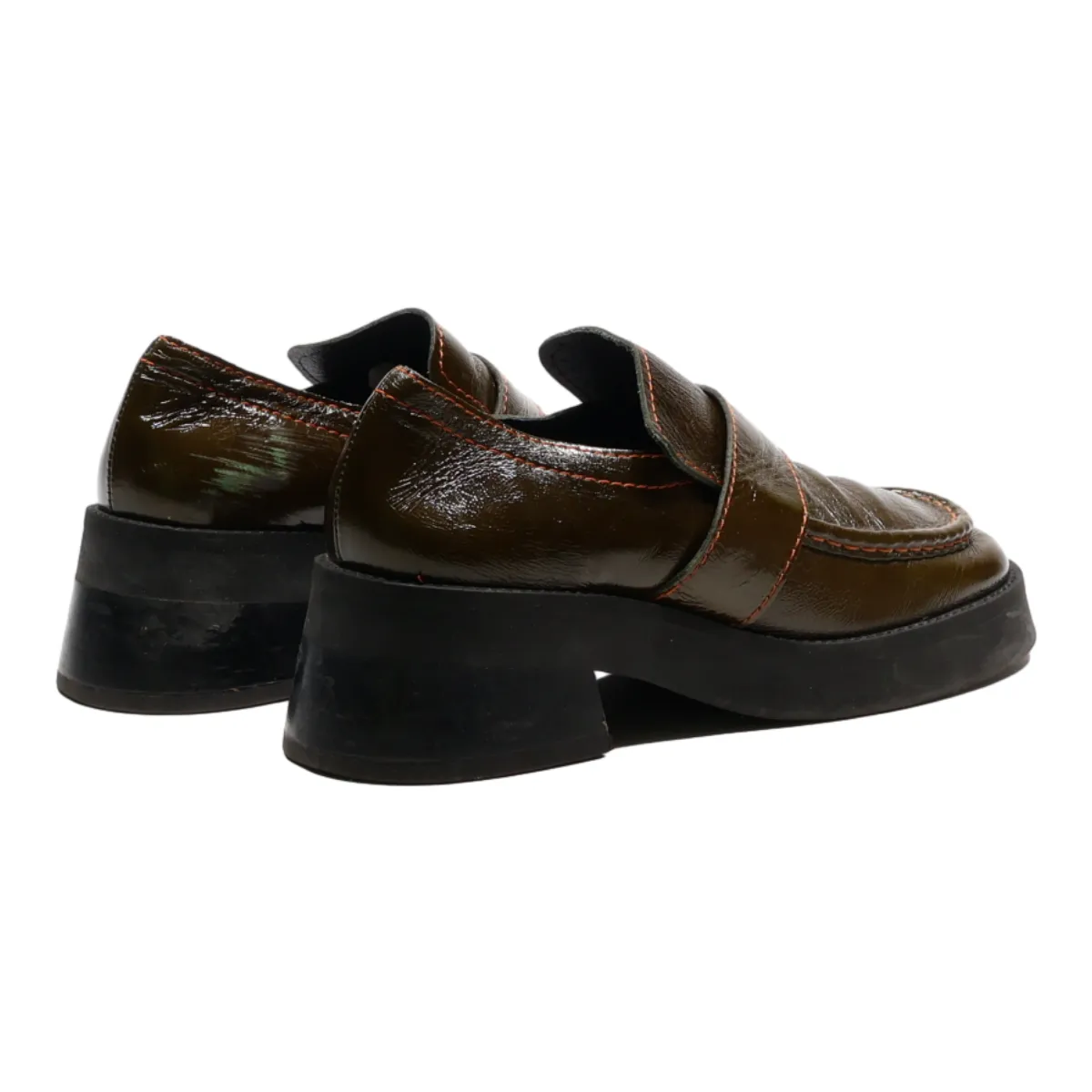 MIISTA Loafers Platform Shoes Brown Synthetic Womens UK 7