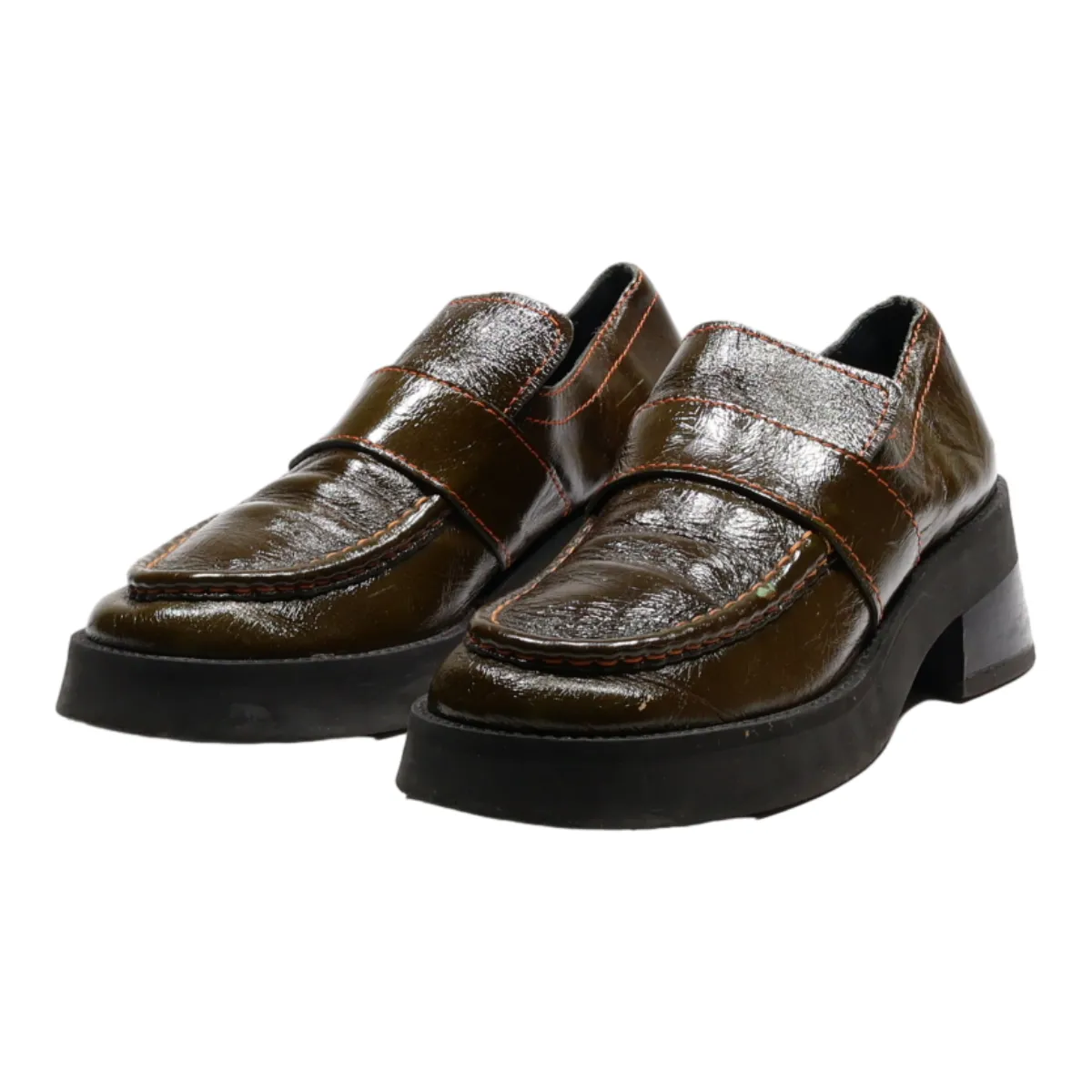 MIISTA Loafers Platform Shoes Brown Synthetic Womens UK 7