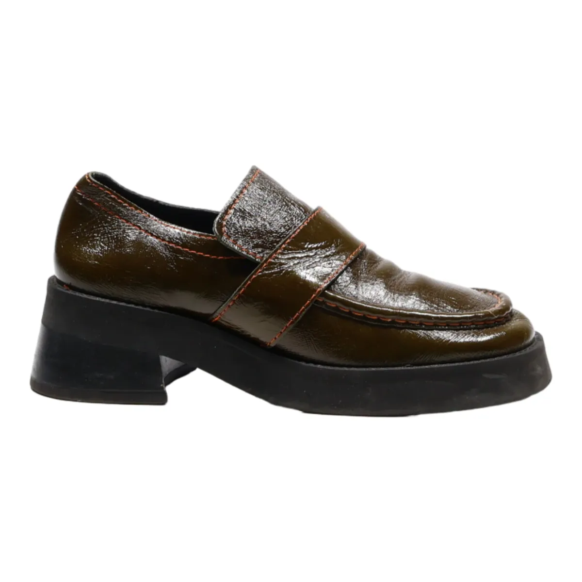MIISTA Loafers Platform Shoes Brown Synthetic Womens UK 7