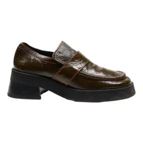 MIISTA Loafers Platform Shoes Brown Synthetic Womens UK 7