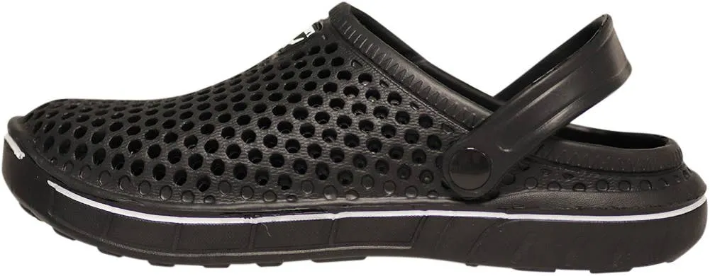 Norty Mens Lightweight Ankle Strap Clog Black