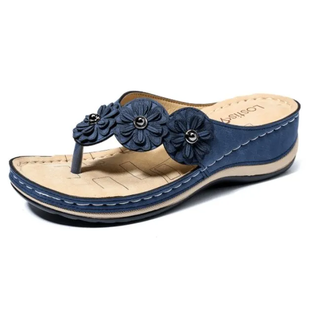 Orthopedic Lightweight Arch-support Flowers Clip Toe Sandals