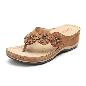 Orthopedic Lightweight Arch-support Flowers Clip Toe Sandals
