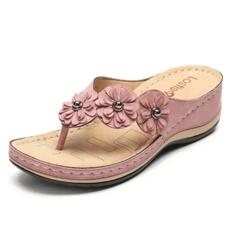 Orthopedic Lightweight Arch-support Flowers Clip Toe Sandals