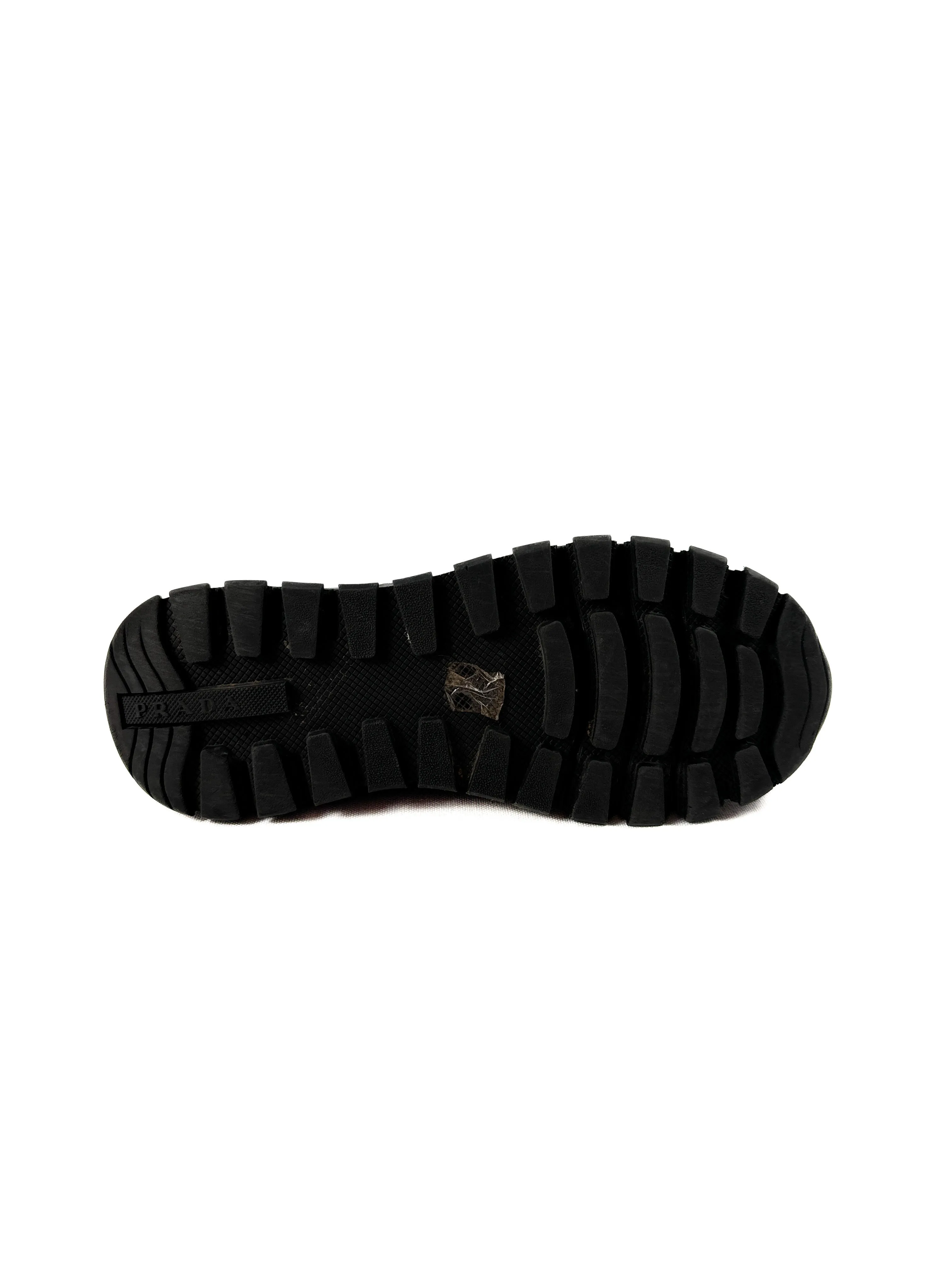 Prada black knit sock high top sneakers size 36.5