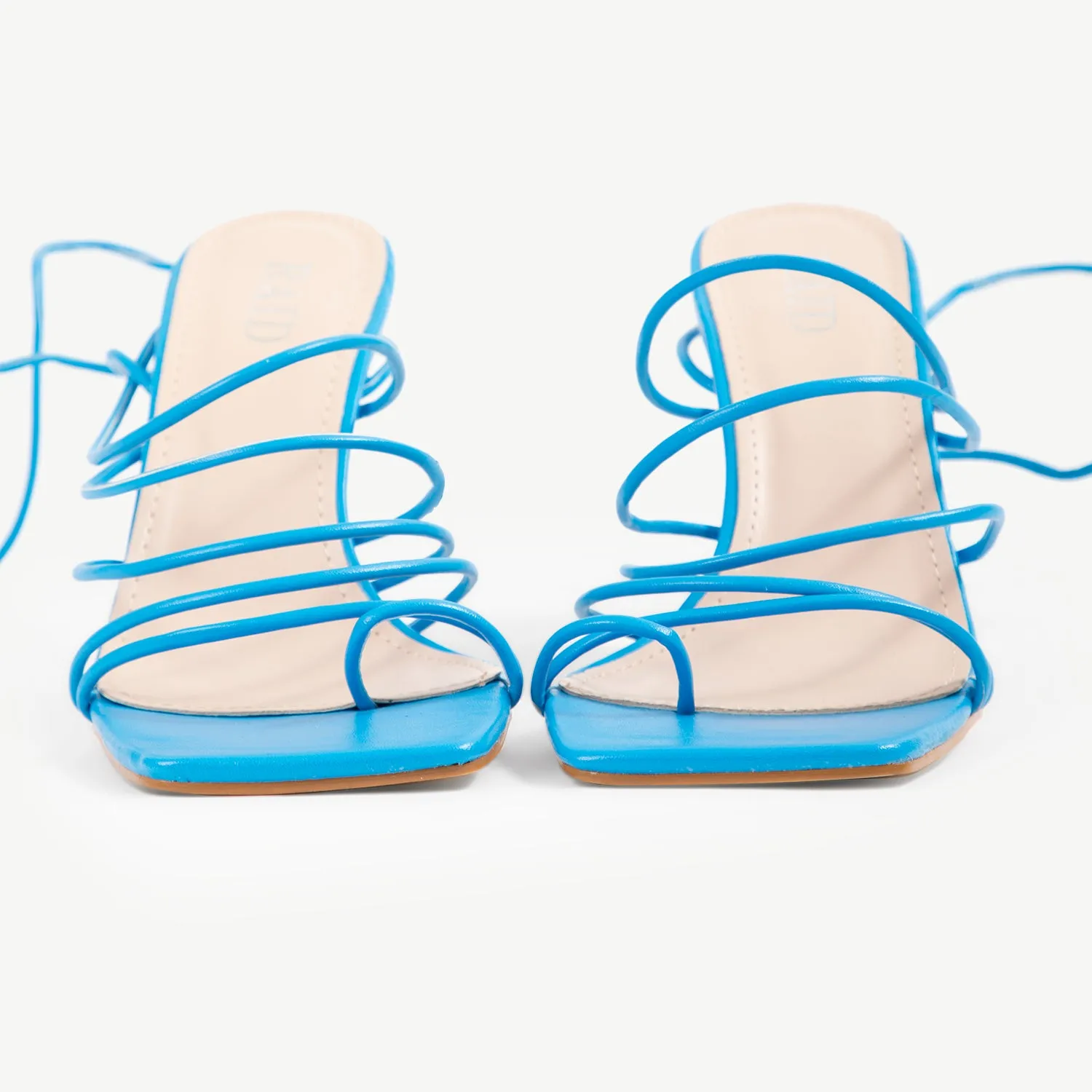 RAID Olsen Multi Strap Lace Up Heels In Blue