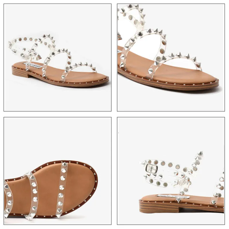 Rivet Strong Flat Lightweight Non-slip Women Sandals