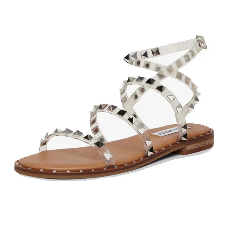 Rivet Strong Flat Lightweight Non-slip Women Sandals