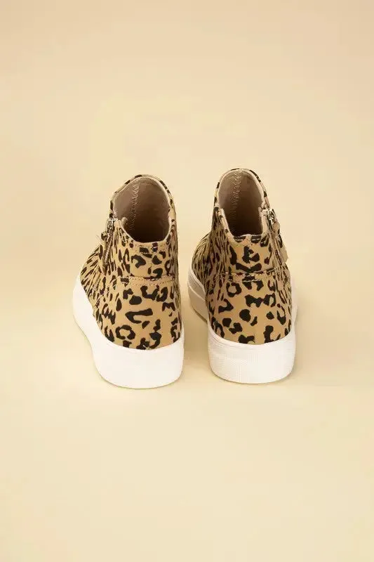Route-S High Top Leopard Sneakers