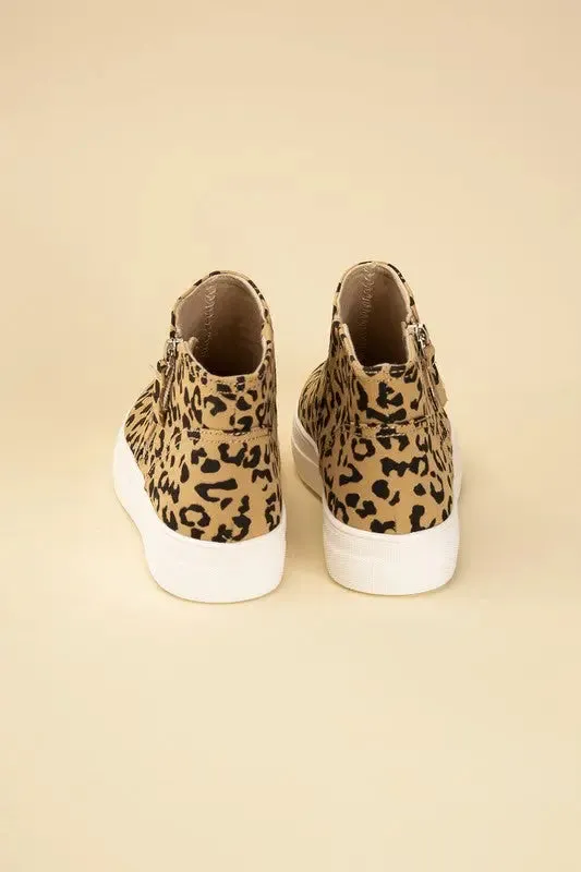 Route-S High Top Leopard Sneakers