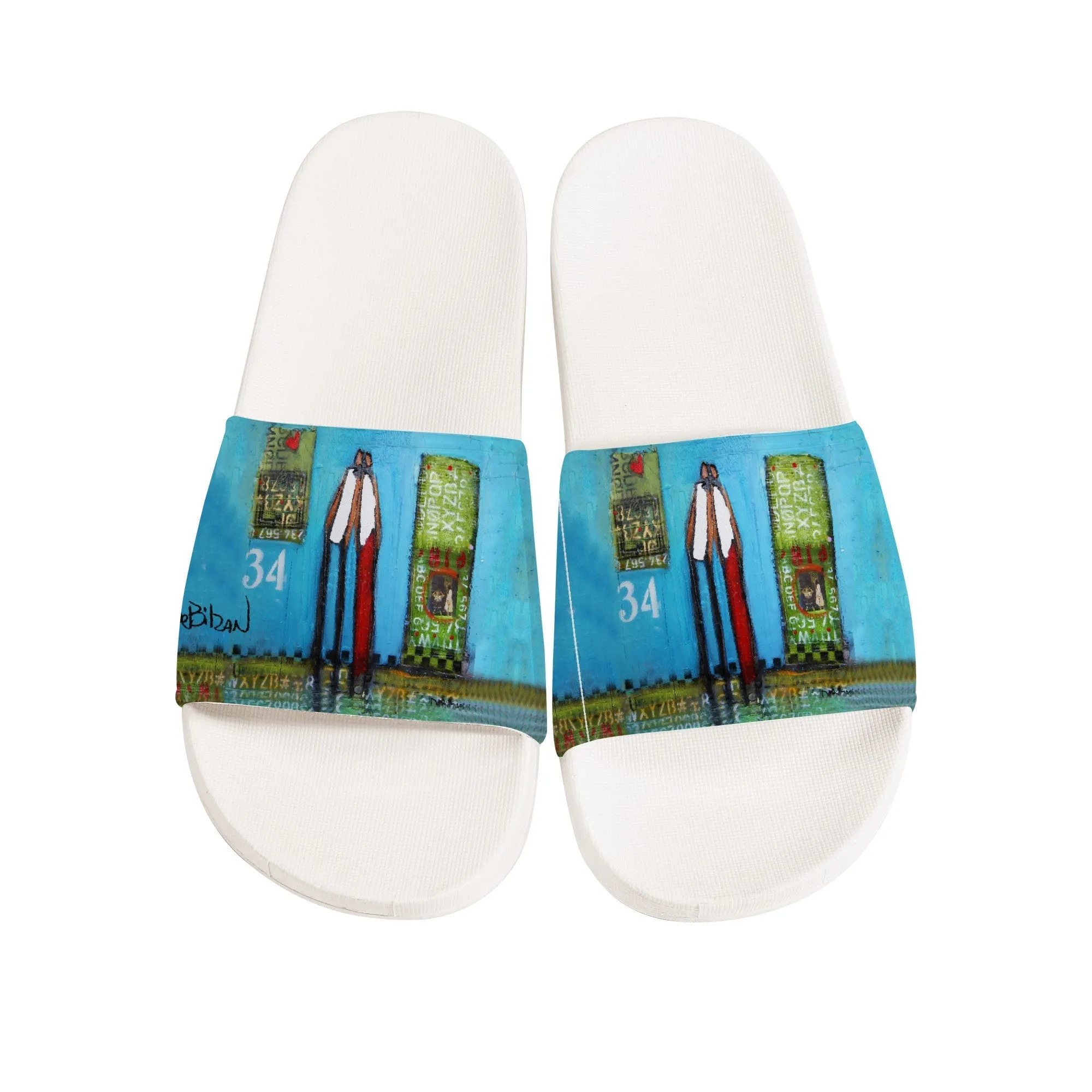 Somewhere in time Slide Sandals - White