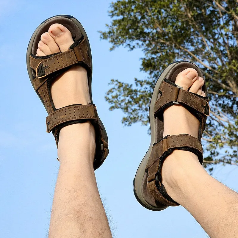 Summer Genuine Leather Lightweight Beach Sandals